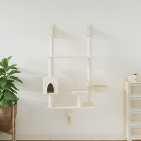 Arbre à chat mural avec griffoir crème 153 cm 639750639750