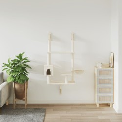 Arbre à chat mural avec griffoir crème 153 cm 639750639750