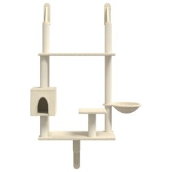 Arbre à chat mural avec griffoir crème 153 cm 639750639750