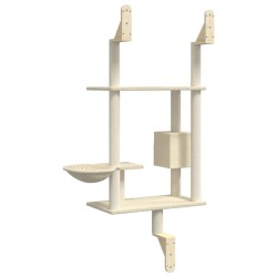 Arbre à chat mural avec griffoir crème 153 cm 639750639750