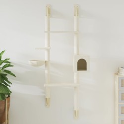 Arbre à chat mural avec griffoir crème 180 cm 639751639751