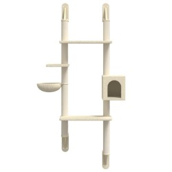 Arbre à chat mural avec griffoir crème 180 cm 639751639751