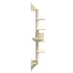Arbre à chat mural avec griffoir crème 180 cm 639751639751