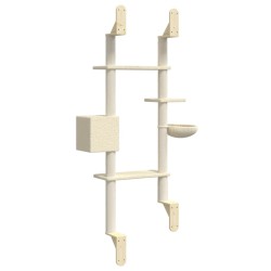 Arbre à chat mural avec griffoir crème 180 cm 639751639751