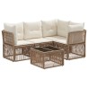 Ensemble de canapé de jardin 5 pcs Beige polyrotin 639752639752