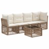 Ensemble de canapé de jardin 5 pcs Beige polyrotin 639753639753