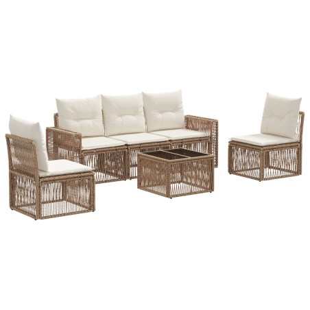 Ensemble de canapé de jardin 6 pcs Beige et blanc crème 639754639754