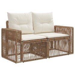 Ensemble de canapé de jardin 6 pcs Beige et blanc crème 639754639754