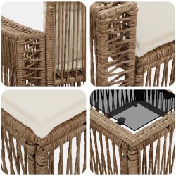 Ensemble de canapé de jardin 6 pcs Beige et blanc crème 639754639754
