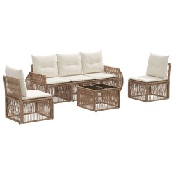 Ensemble de canapé de jardin 6 pcs Beige et blanc crème 639755639755