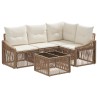 Ensemble de canapé de jardin 5 pcs Beige polyrotin 639757639757