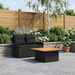 Canapé de jardin avec accoudoirs et table relevable 2 Pièce 639762639762