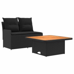 Canapé de jardin avec accoudoirs et table relevable 2 Pièce 639762639762