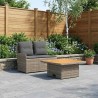 Canapé de jardin avec accoudoirs et table relevable 2 Pièce 639763639763