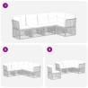 Ensemble de canapé de jardin 5 pcs Noir polyrotin 639764639764