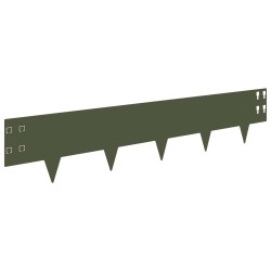 Bordure de Pelouse 50 pcs 100 x 20 cm Acier Vert olive 639774639774