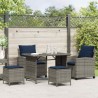 Ensemble de canapé de jardin 4 pcs avec coussins gris résine tressée 639777639777