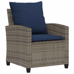 Ensemble de canapé de jardin 4 pcs avec coussins gris résine tressée 639777639777