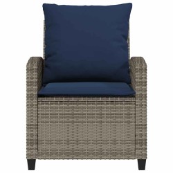 Ensemble de canapé de jardin 4 pcs avec coussins gris résine tressée 639777639777
