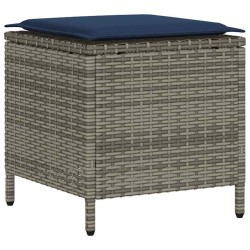 Ensemble de canapé de jardin 4 pcs avec coussins gris résine tressée 639777639777