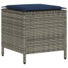 Ensemble de canapé de jardin 4 pcs avec coussins gris résine tressée 639777639777
