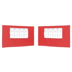 Mur de tente de fête 2 pcs 400 x 195 cm Rouge PE et acier 639778639778