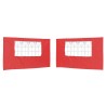 Mur de tente de fête 2 pcs 400 x 195 cm Rouge PE et acier 639778639778