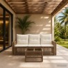 Ensemble de canapé de jardin 4 pcs Beige et blanc crème 639780639780