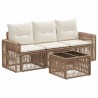 Ensemble de canapé de jardin 4 pcs Beige et blanc crème 639780639780