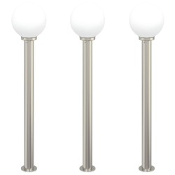 Bornes lumineuses lot de 3 120 cm acier inoxydable IP44 639781639781