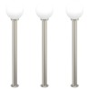 Bornes lumineuses lot de 3 120 cm acier inoxydable IP44 639781639781