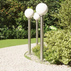 Bornes lumineuses lot de 3 120 cm acier inoxydable IP44 639781639781
