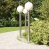 Bornes lumineuses lot de 3 120 cm acier inoxydable IP44 639781639781