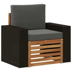 Sofa de milieu extérieur Bois d'Acacia Massif Naturel 639791639791