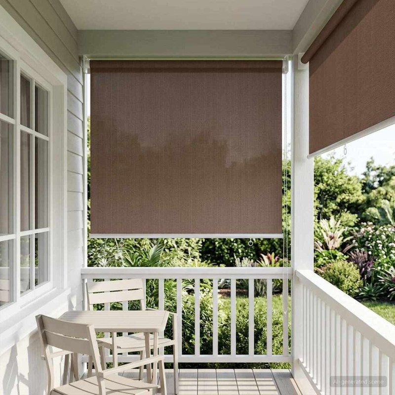 Store enrouleur extérieur à 90% de blocage UV Taupe 80 x 140 cm 639797639797