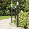 Bornes lumineuses avec détecteur et prise lot de 3 110 cm noir IP44 639798639798