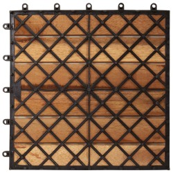Carreau de terrasse 30 pcs Marron 30 x 30 cm Bois d'acacia 639799639799