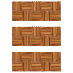 Carreau de terrasse 30 pcs Marron 30 x 30 cm Bois d'acacia 639799639799