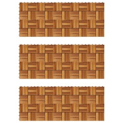 Carreau de terrasse 30 pcs Marron 30 x 30 cm Bois d'acacia 639800639800