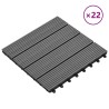 Carreau de terrasse 22 pcs Gris 30 x 30 cm WPC 639801639801