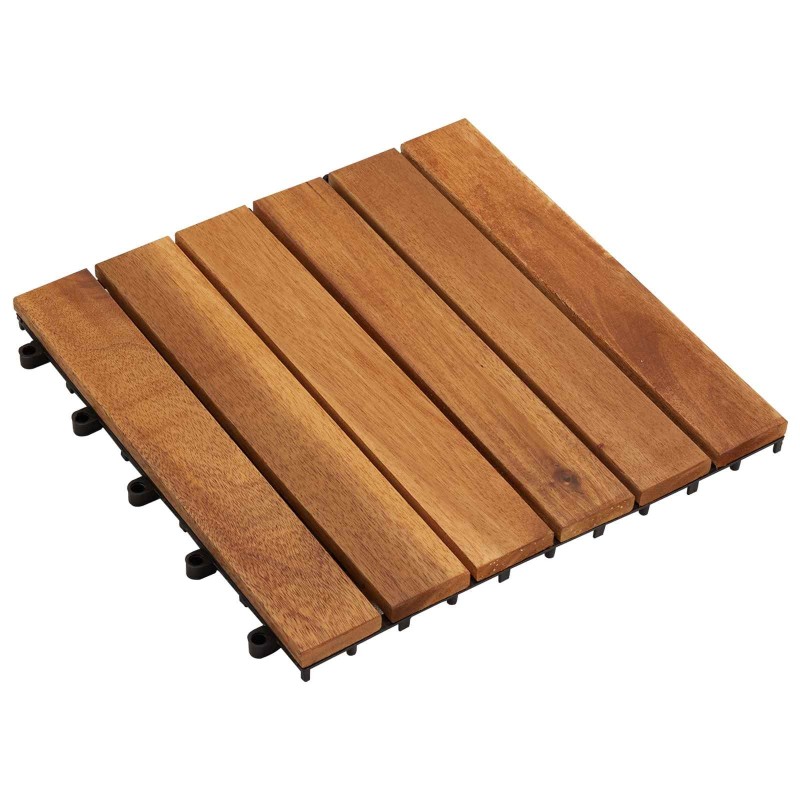 Carreau de terrasse 20 pcs Marron 30 x 30 cm Bois d'acacia 639802639802