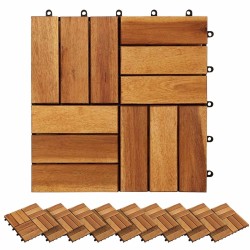 Carreau de terrasse 20 pcs Marron 30 x 30 cm Bois d'acacia 639803639803