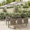Ensemble à manger jardin et coussins 7 pcs gris rotin 639811639811