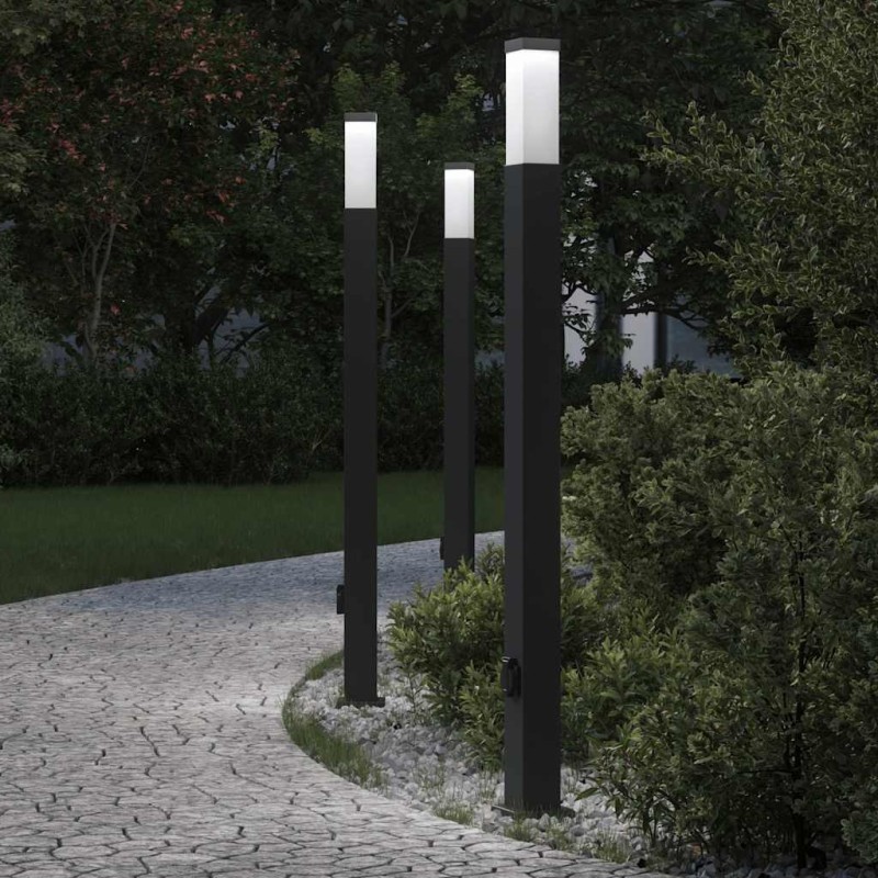 Borne lumineuse avec sortie lot de 3 110 cm noire IP44 639815639815