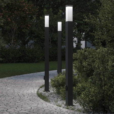 Borne lumineuse avec sortie lot de 3 110 cm noire IP44 639815639815