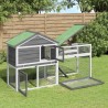 Clapier gris 185,5x60,5x109,5 cm bois de pin massif 639821639821