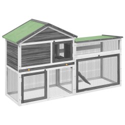 Clapier gris 185,5x60,5x109,5 cm bois de pin massif 639821639821