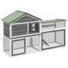 Clapier gris 185,5x60,5x109,5 cm bois de pin massif 639821639821