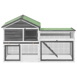 Clapier gris 185,5x60,5x109,5 cm bois de pin massif 639821639821