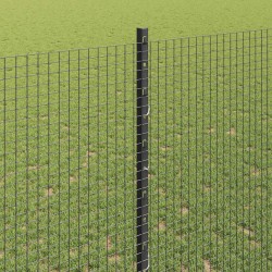 Clôture en fil soudé avec poteaux 10 x 1,4 m Gris Maille 639822639822